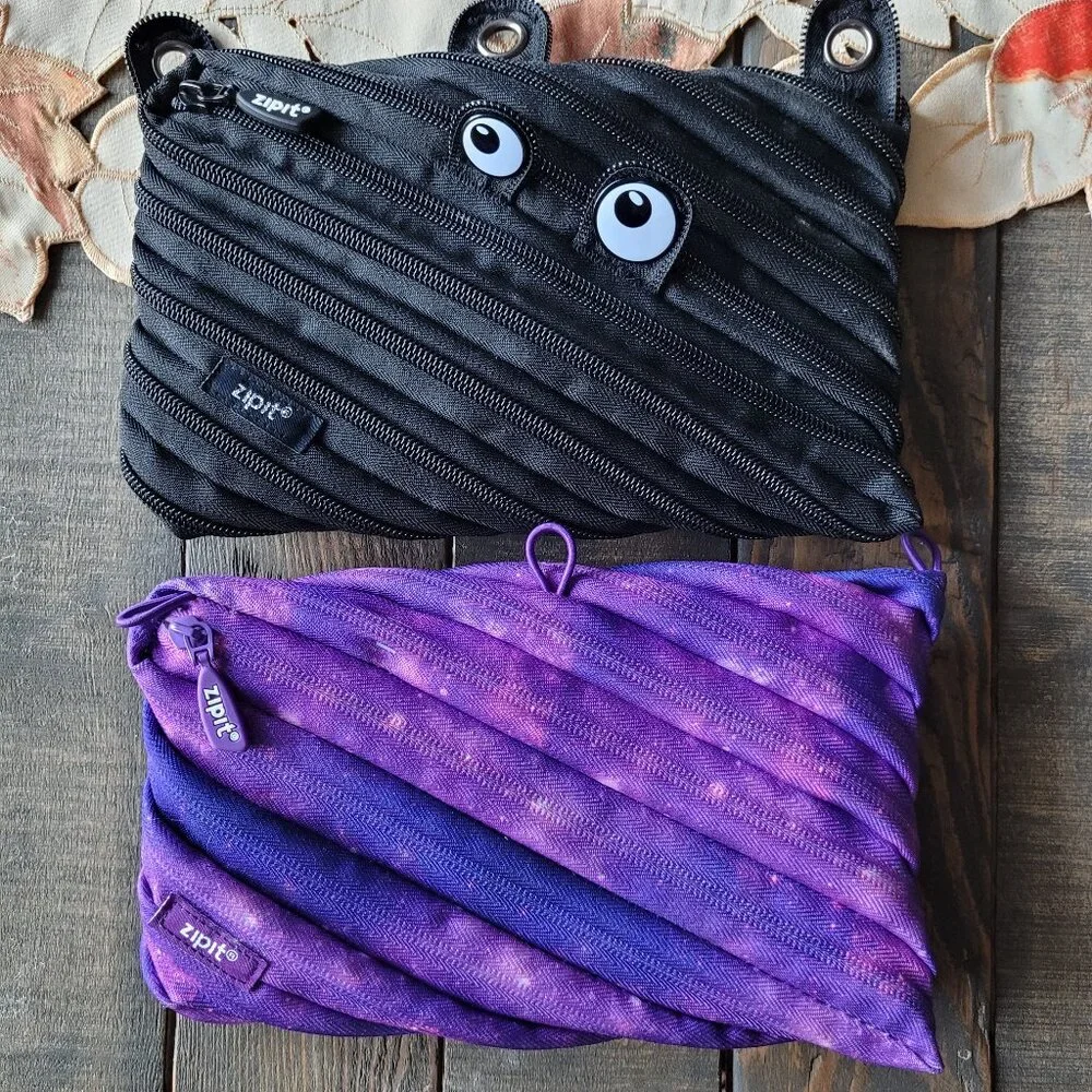 Lot of 2 Zip-It Pencil Pouches